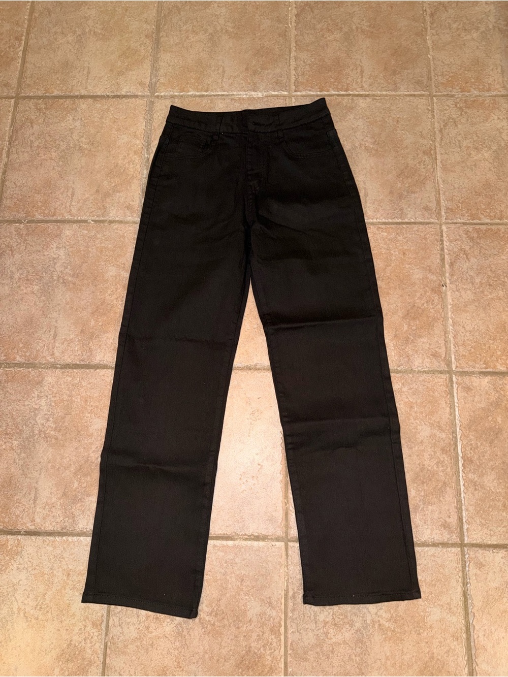 Black Straight-Leg Jeans